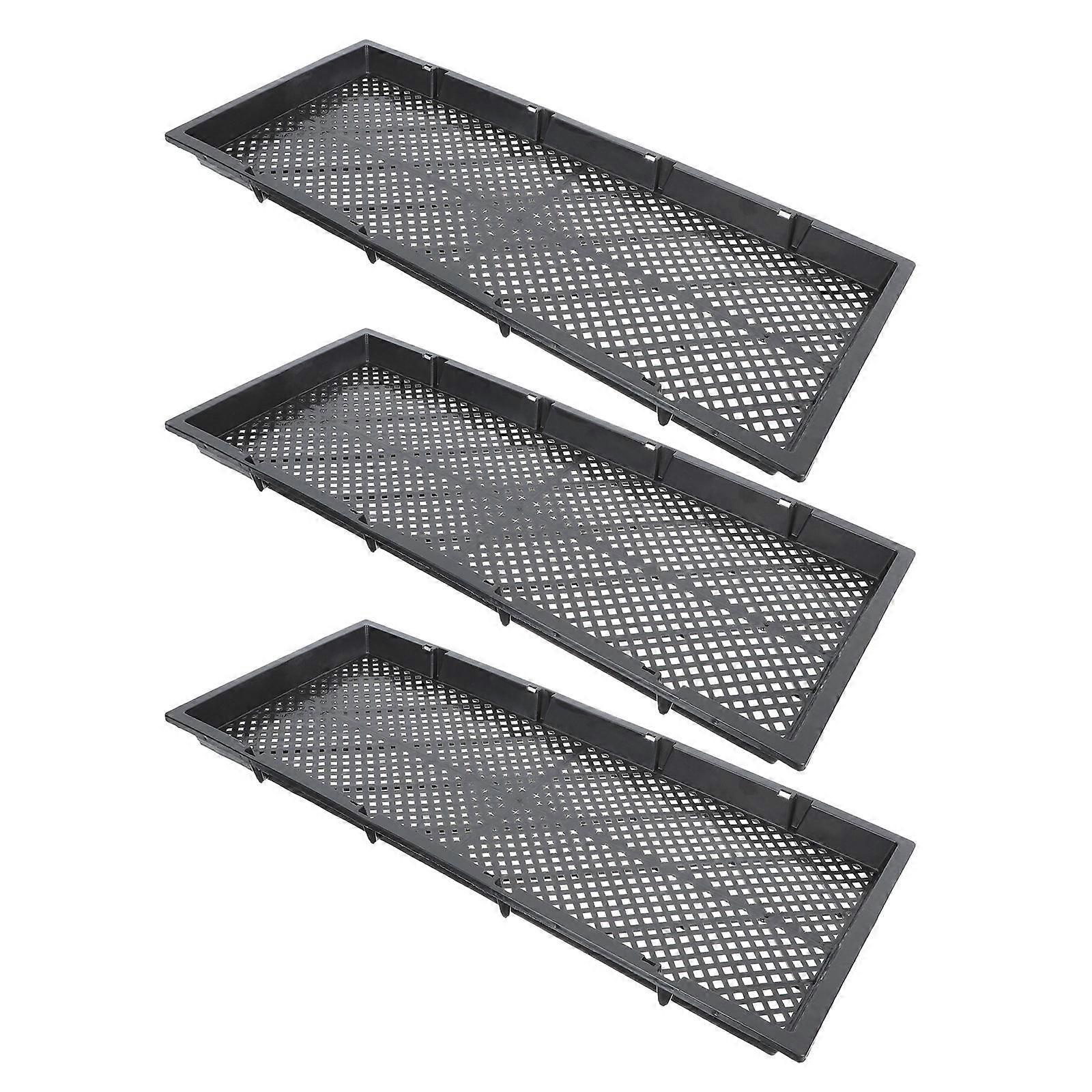 Plant Germination Tray For Home Use 56X24cm Rectangular Black Plastic Comfortable 6 Pcs