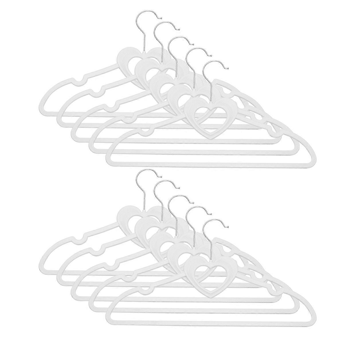 Heart Shape Hangers for Hanging Use 20Pcs White Plastic Clothes Hanger