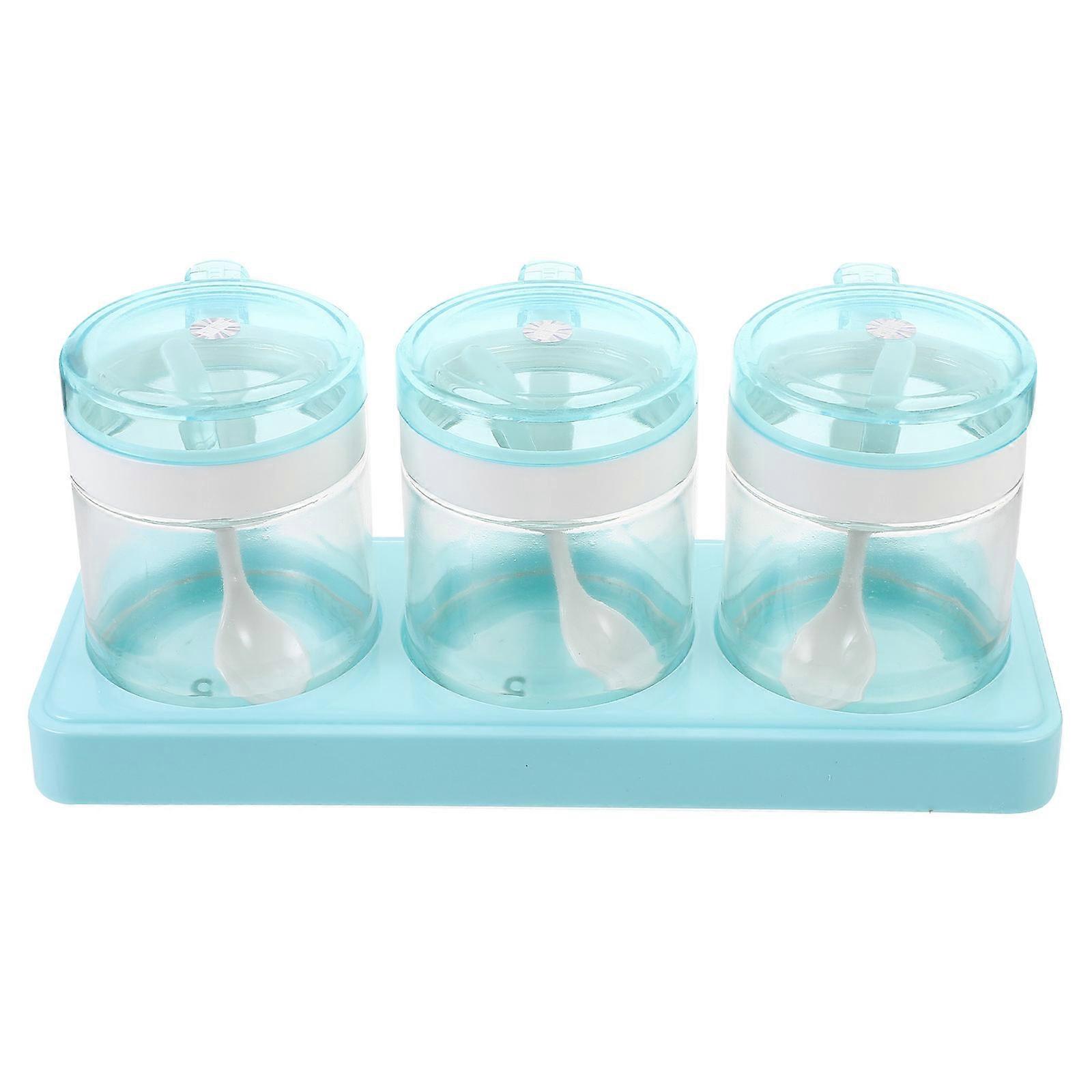 Seasoning Container Set For Home Use Kitchen Dining Spice Storage Blue Modern Design 1 Set