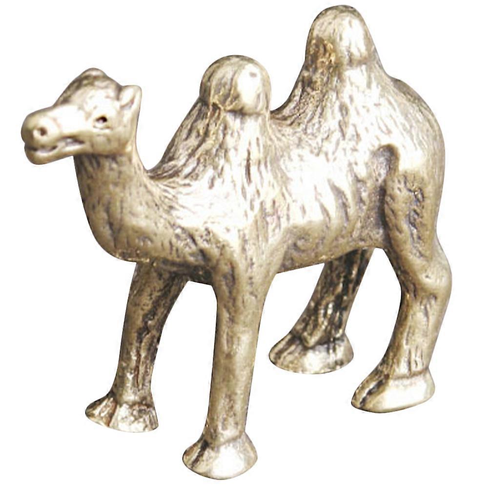 Golden Brass Camel Statue for Shelf Decoration 2Pcs Retro Figurines