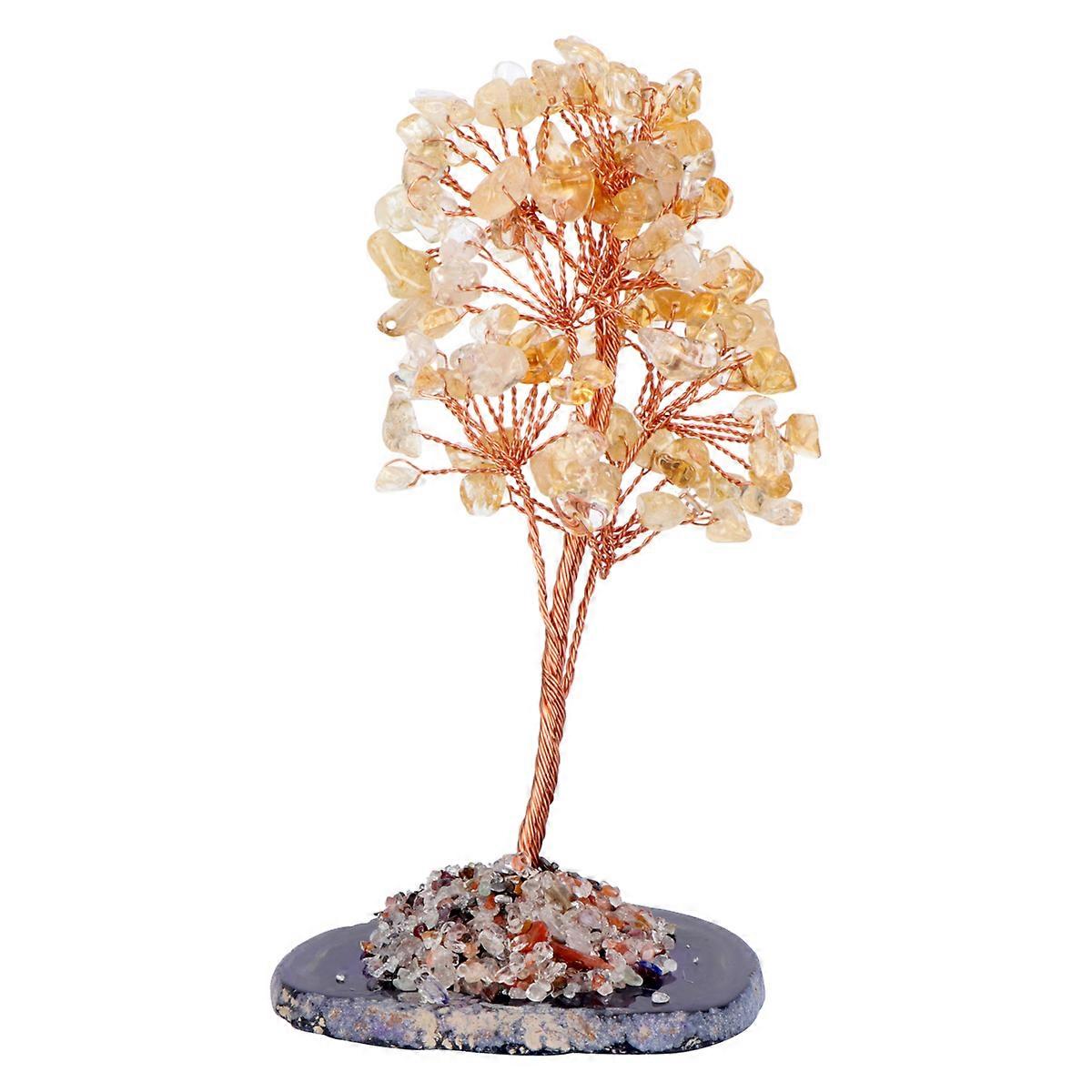 Money Tree Decoration Delicate Crystal Tree Ornament 2Pcs Pack