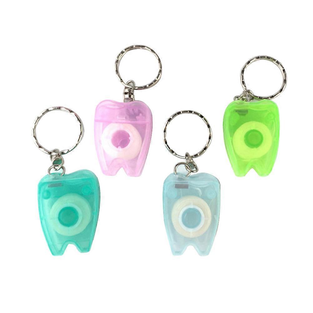 Clean Floss Pick Portable Dental Floss for Oral Care 12Pcs with Keychain