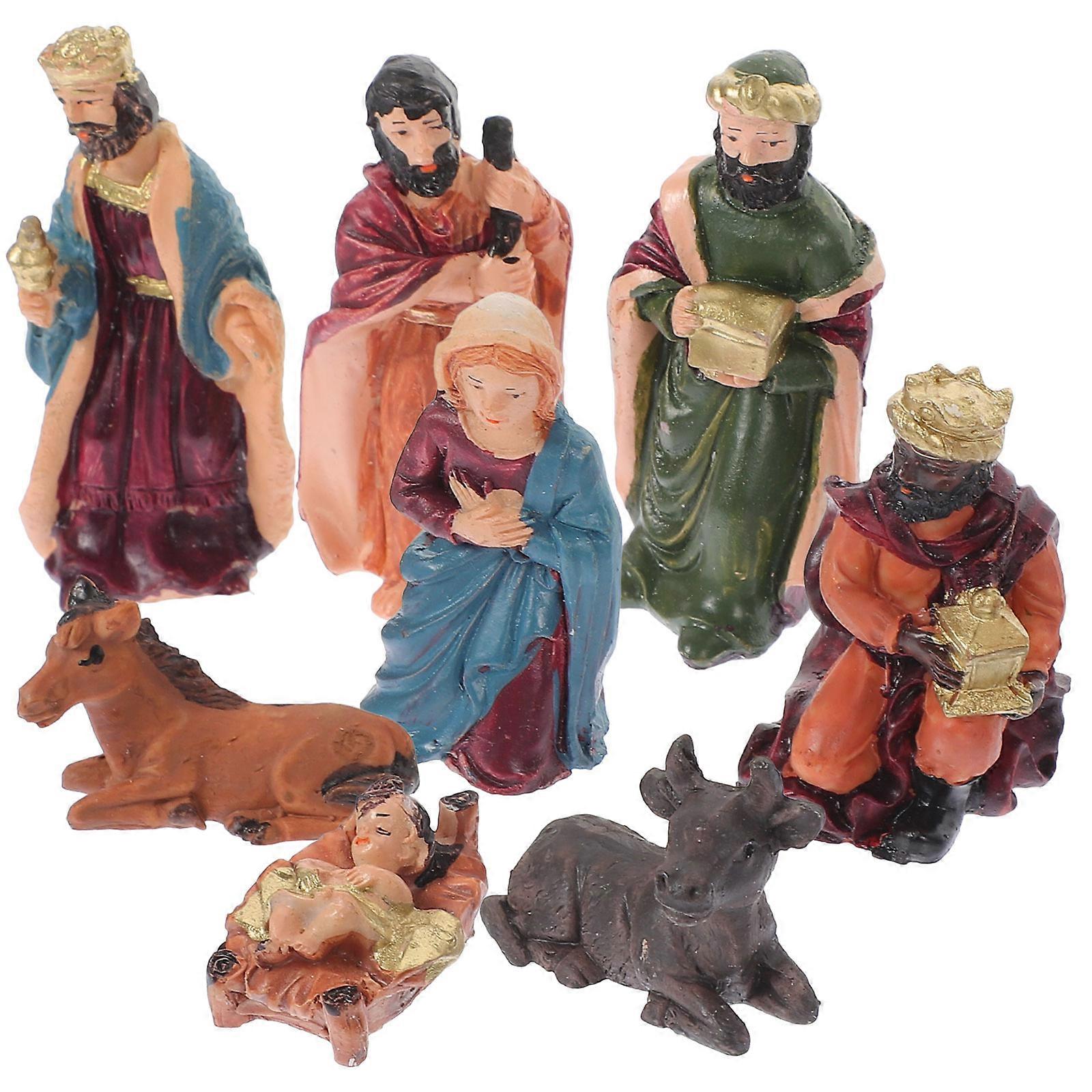 Christmas Nativity Figures Resin Nativity Scene for Decor 4Sets