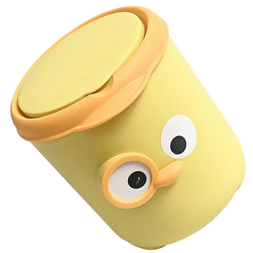 Desk Trash Can Mini Trash Can for Storing 2Pcs Yellow PP Garbage Container