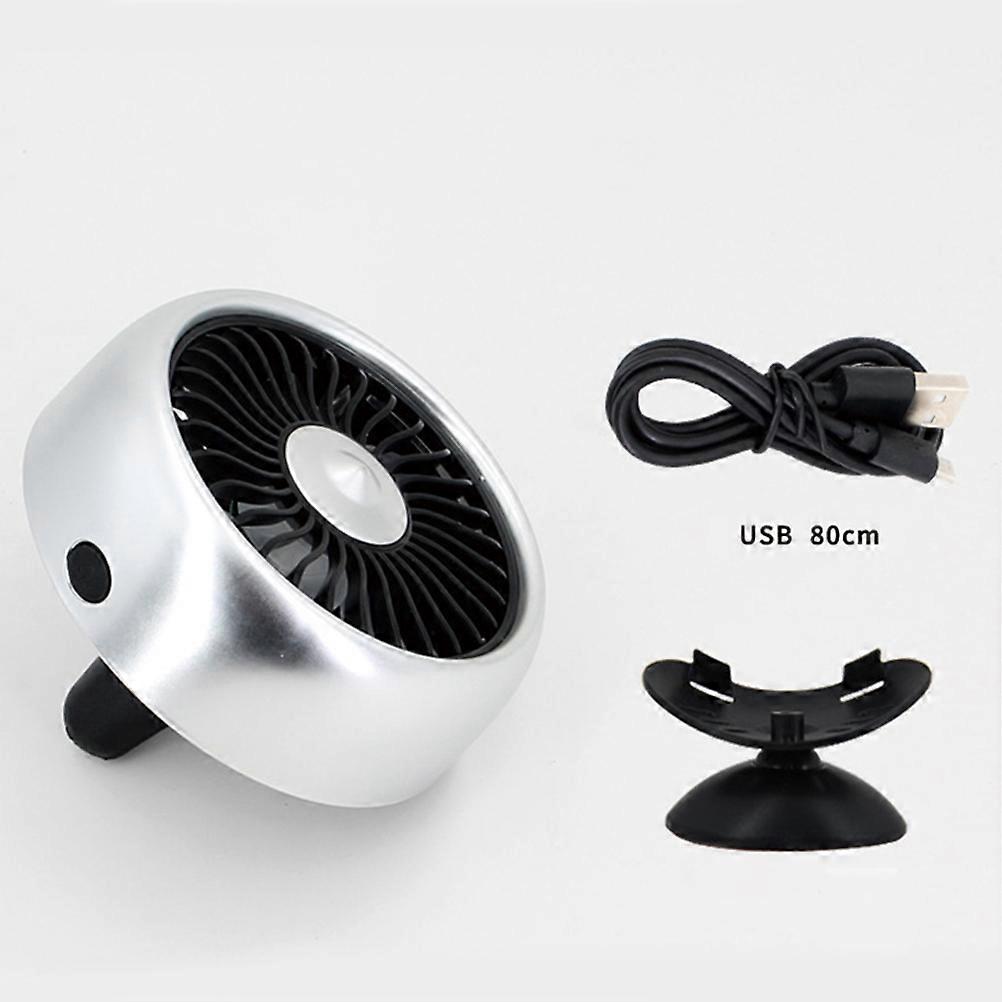 Strong Wind Cooler Fan USB for Car Air Cooling 1Pcs Silver Vehicle Dashboard