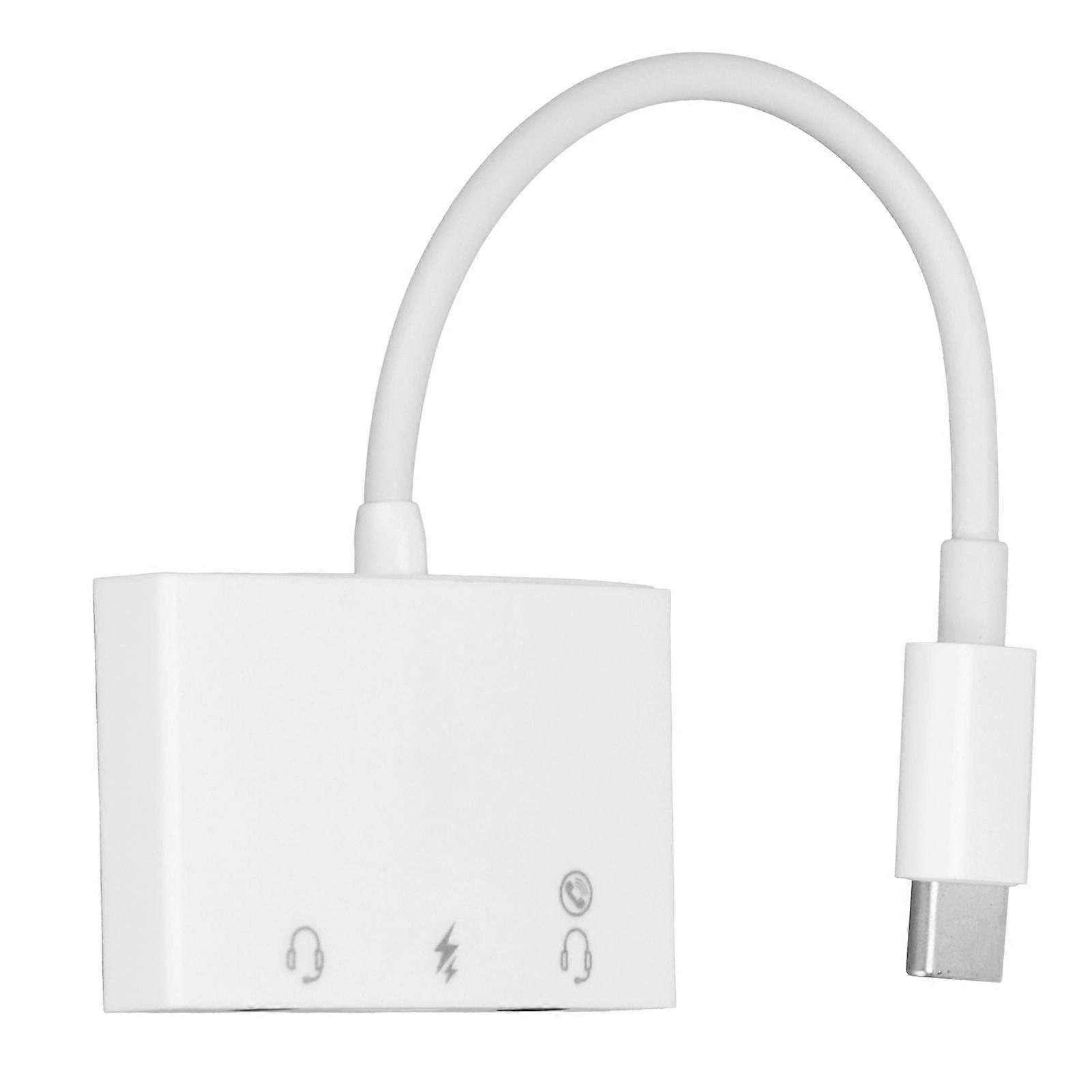 Kopfhörer-Splitter, 3-in-1, USB-zu-C-Übertragung, doppelter 3,5-mm-AUX-Audio-Headset-Adapter mit Typ-C-Schnellladeanschluss