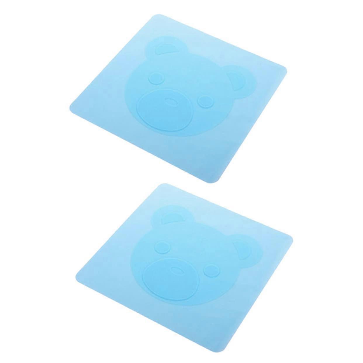 Silicone Bowl Lids 2Pcs Cartoon Expandable Reusable Food Covers For Airtight Seal Heat Resistant Bowls Cans Jars Blue