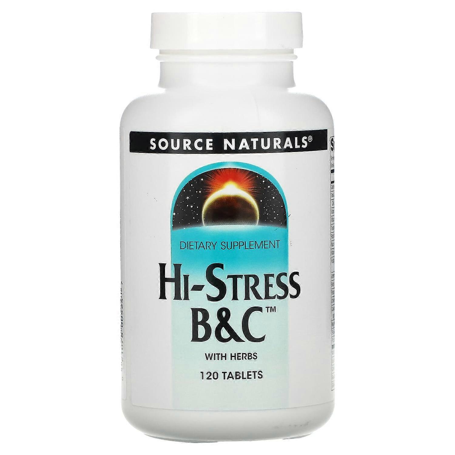 Source Naturals, Hi-Stress B&C with Herbs, 120 Tablets