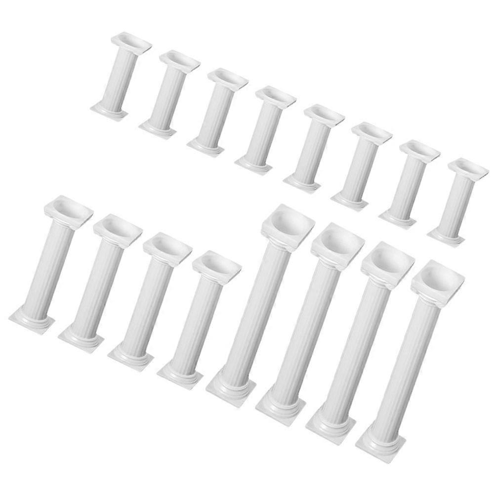 Roman Column Cake Stands for Tiered Cake Support 32Pcs White Plastic Set