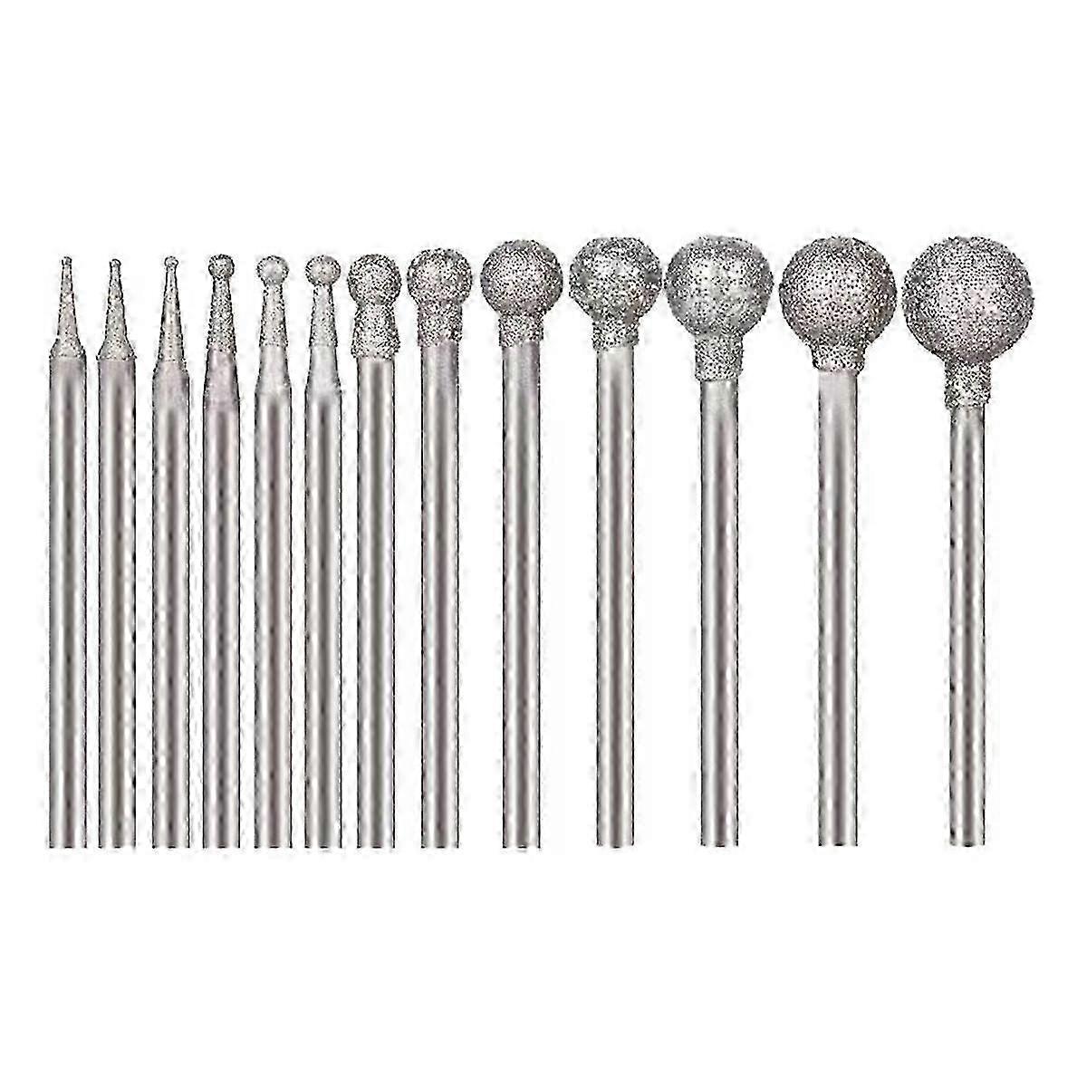 13 Pcs Diamond Mounted Grinding Burs Set with Mandrel