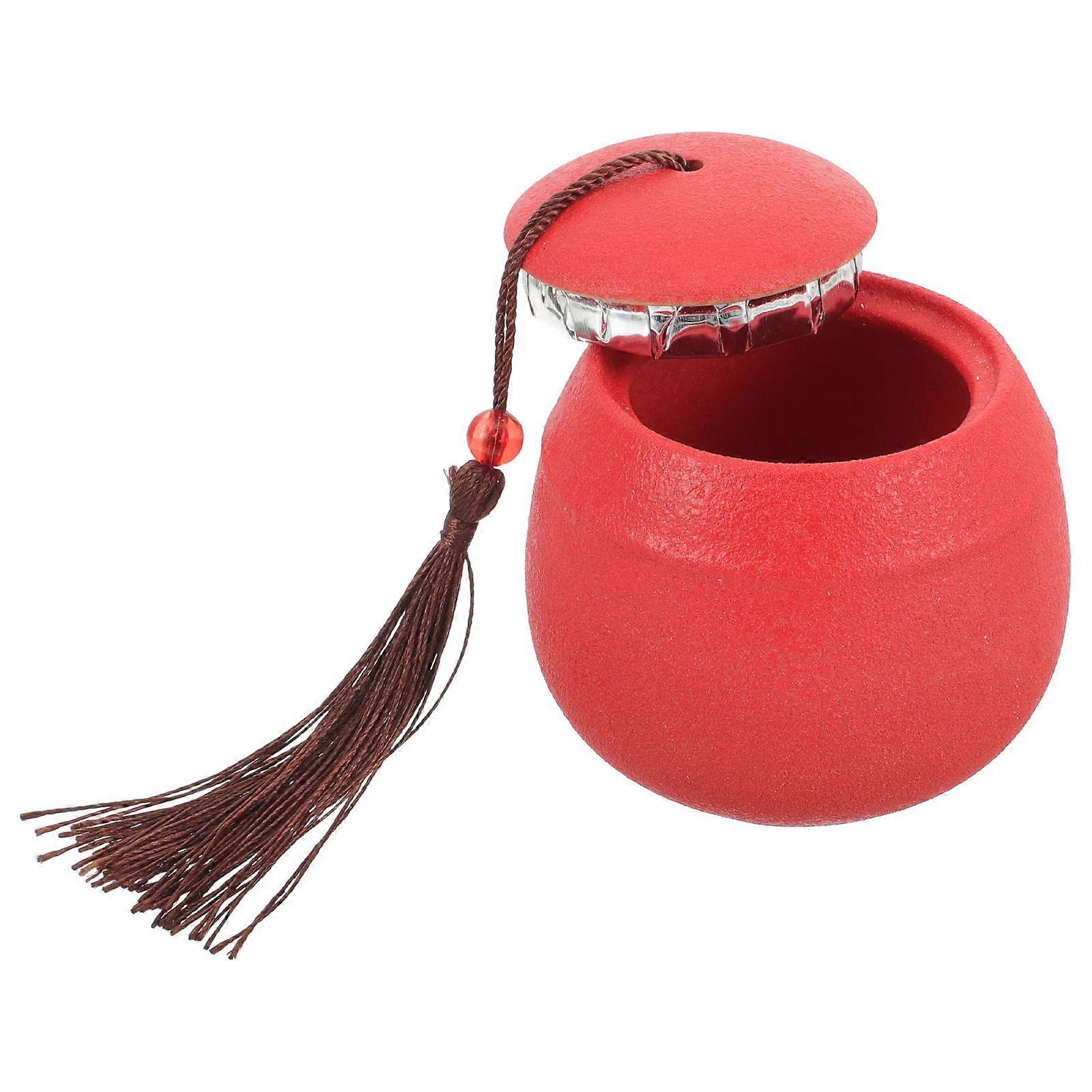 Pet Urn Ceramic Pet Urn for Storage Red Memorial Keepsake Jar