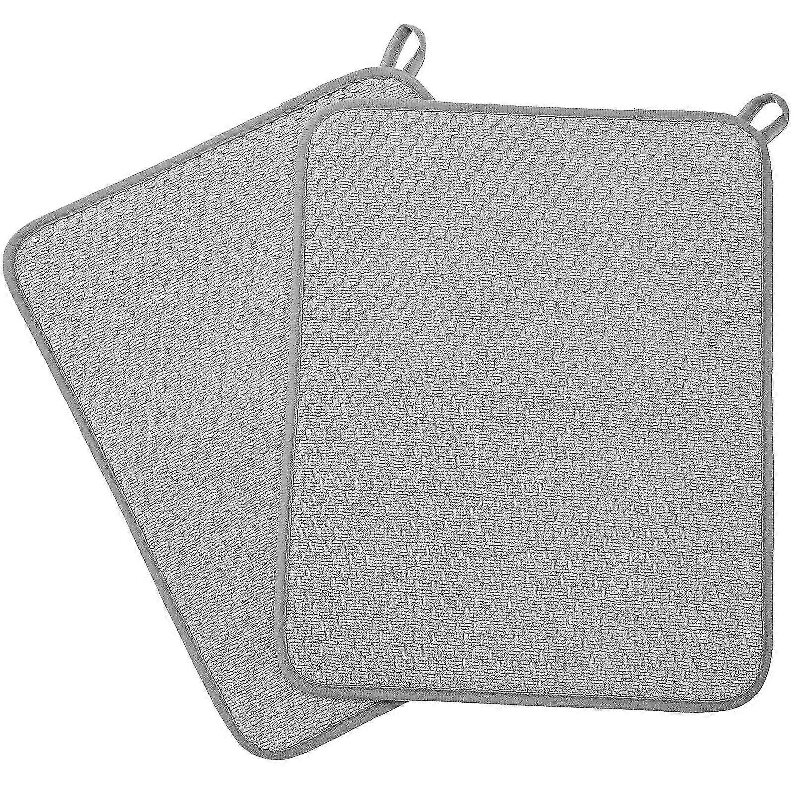 2pcs Draining Mat, Quick Drying Absorbent Mat for Kitchen Sink, Hot Pad & Drainer Rack