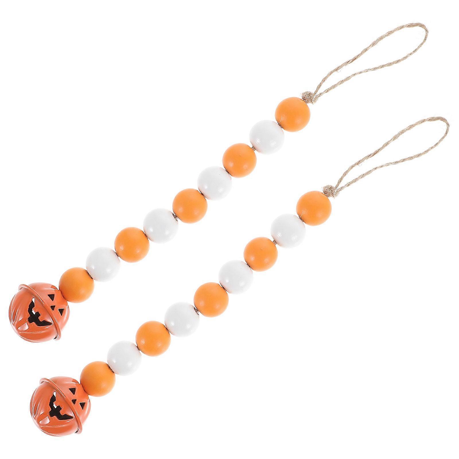 Pumpkin Beads Garland for Halloween Wood Decor with 8Pcs String
