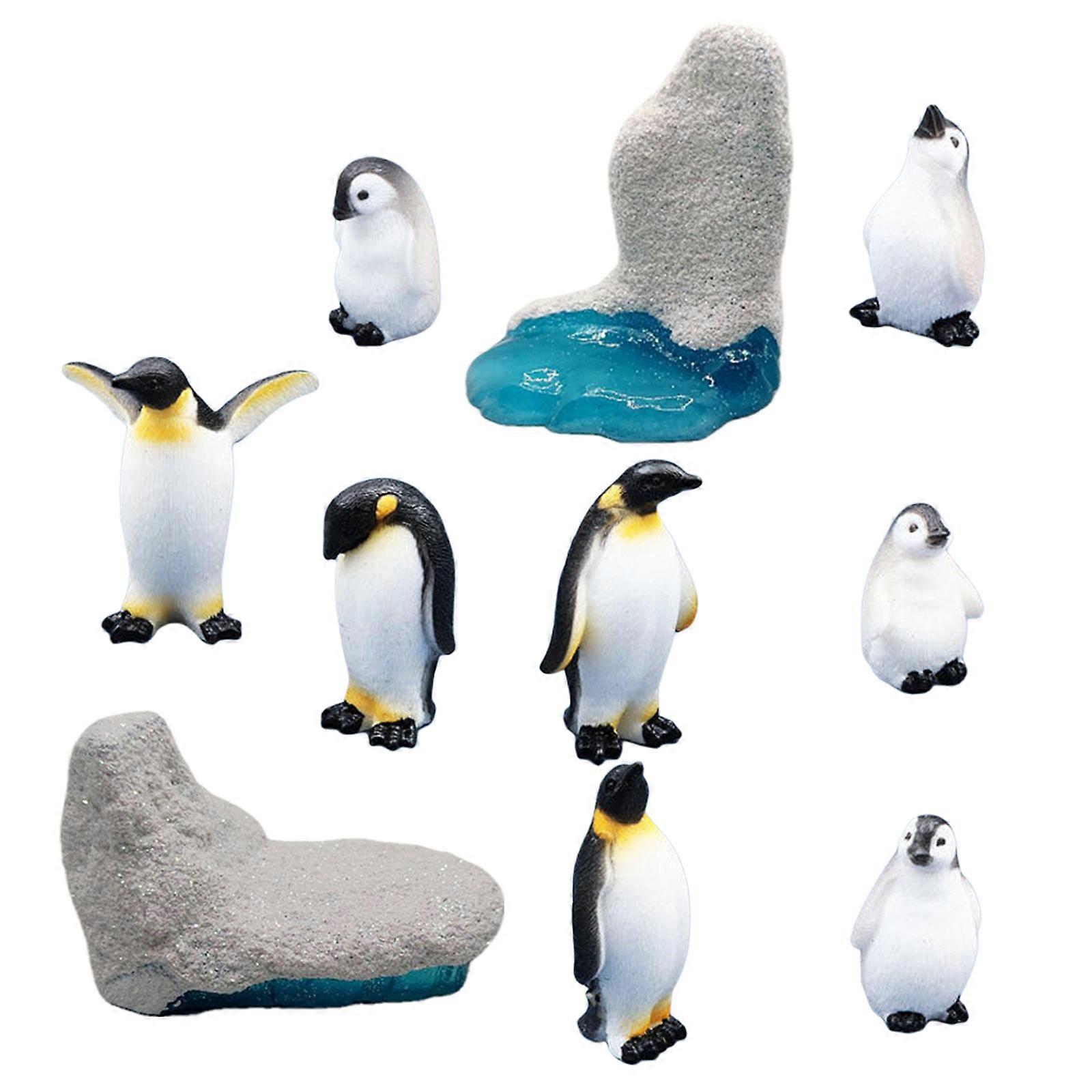 Simulation Animals Resin Penguin Models for Decoration 10Pcs Set