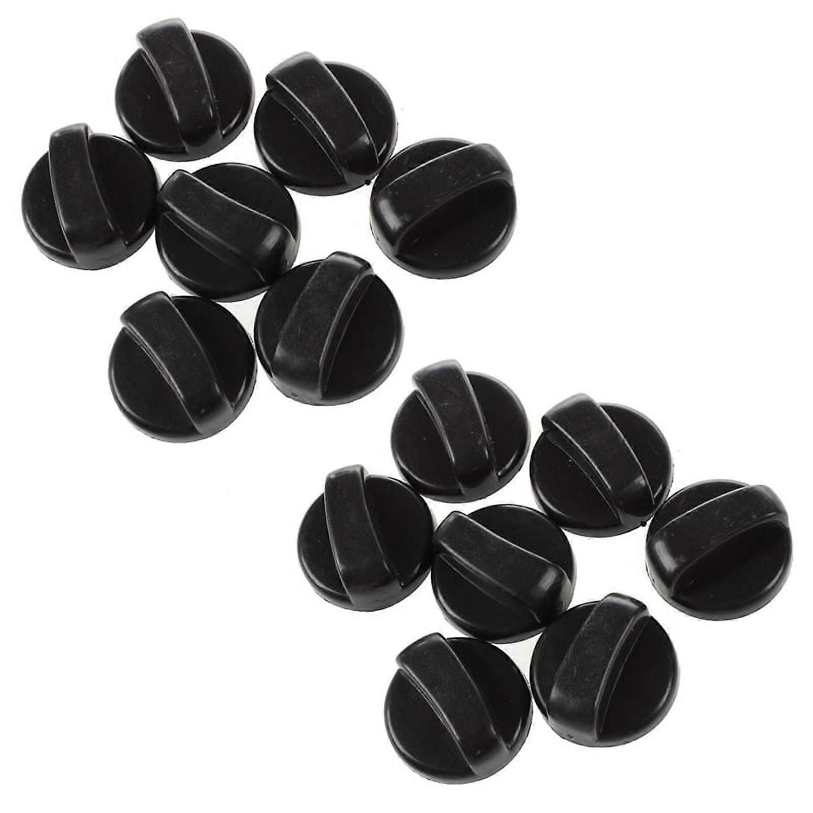14 Pcs. 8mm Hole Black Gas Stove Cooker Rotary Switch Knobs for the Kitchen