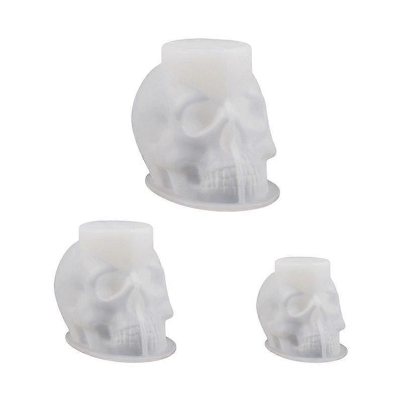 Skull Resin Mold,3Pcs 3D Skull Silicone Mold