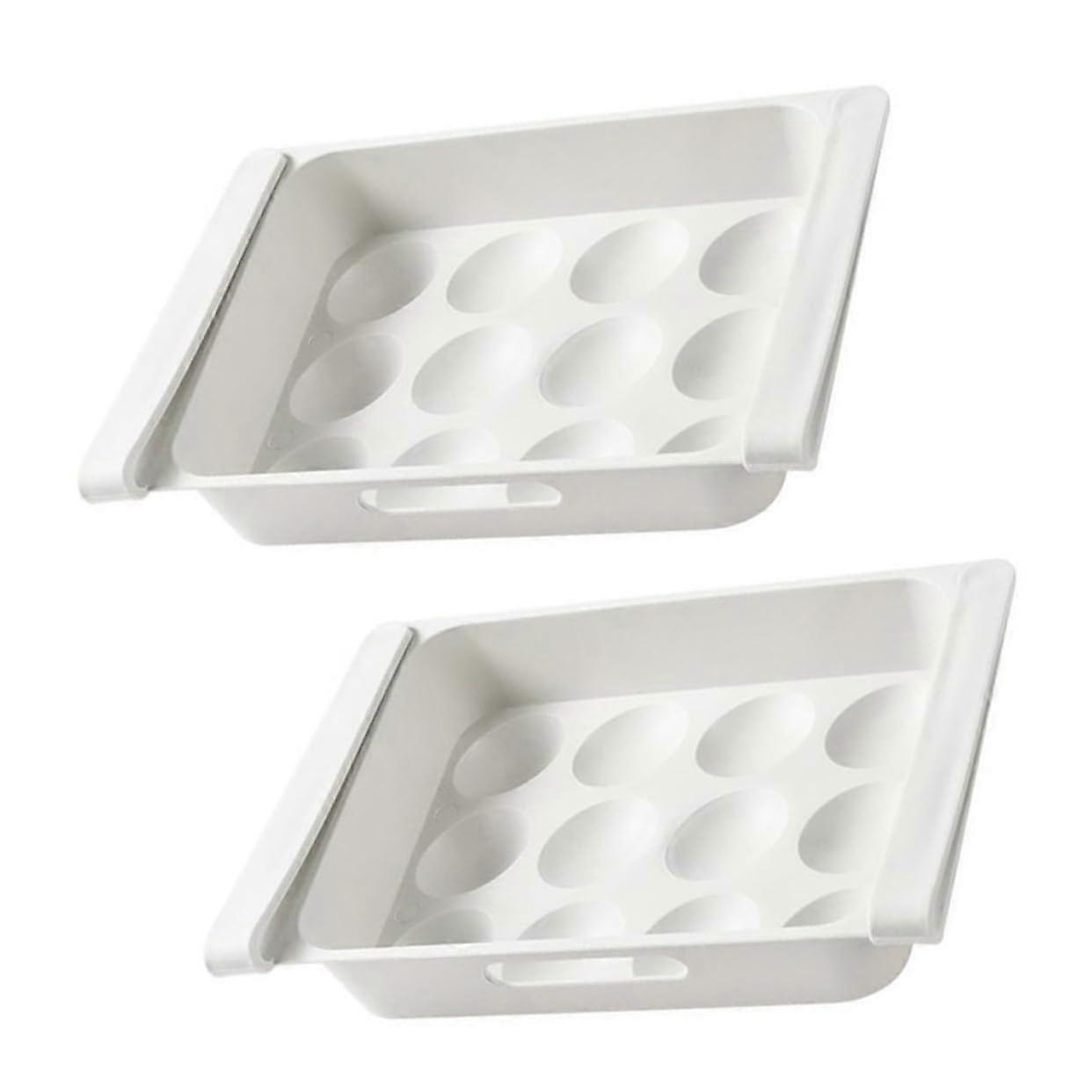 Refrigerator Egg Organizer 2Pack MultiStorage Box With PullOut Design For Egg Preservation And Freshness Maintenance
