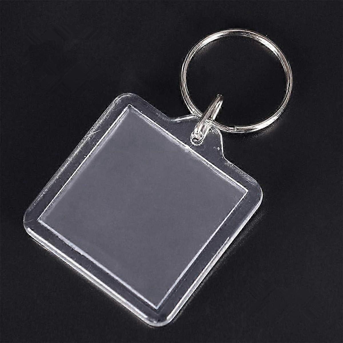 50 Pack Clear Photo Keychains with Openable Frames for Custom Pictures