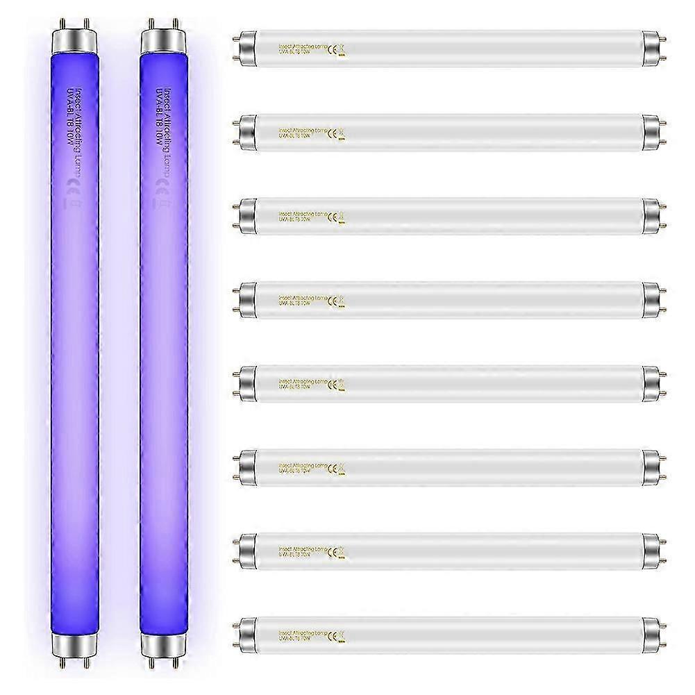 10 Pack Bug Zapper Replacement Light Bulbs 10W for 20W Indoor Bug Zapper, BL T8 F10W 13Inch Light Tube for Aspectek,Liba Edition 1030