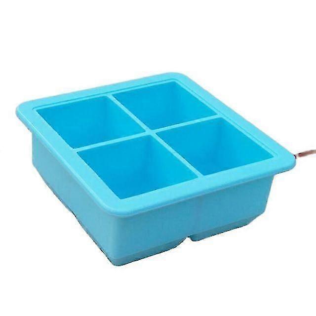Silicone Ice Box 4 Compartments With Lid Large Ice Cube Mould
