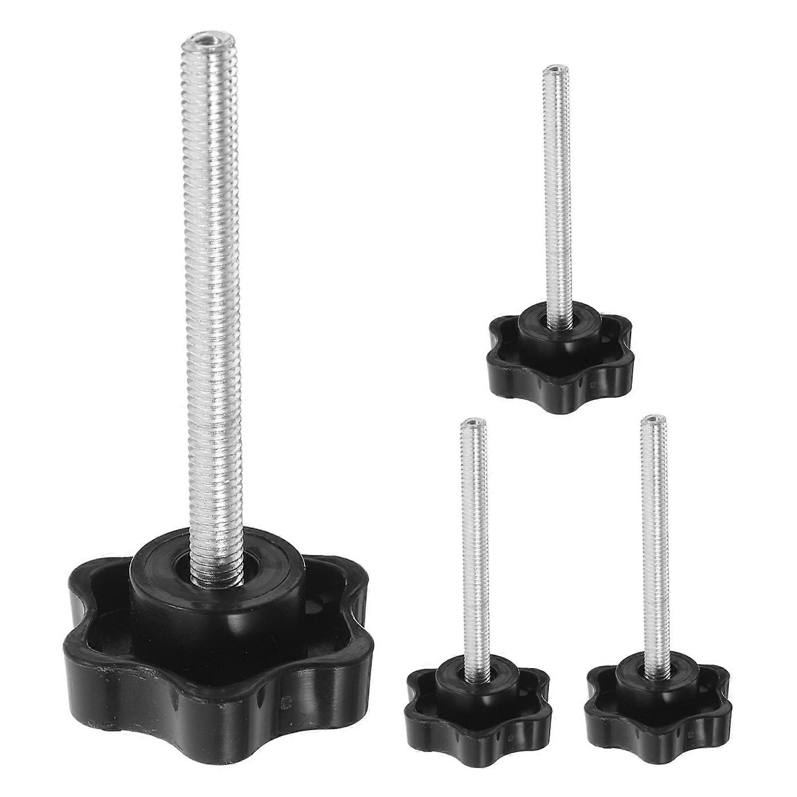 4pcs Knurled Knob - M6 Plum Blossom Knob Screw With Gasket - Drive Wheelchair Accessories For Walker Arm Rest Attachment Platform Seat Fixing