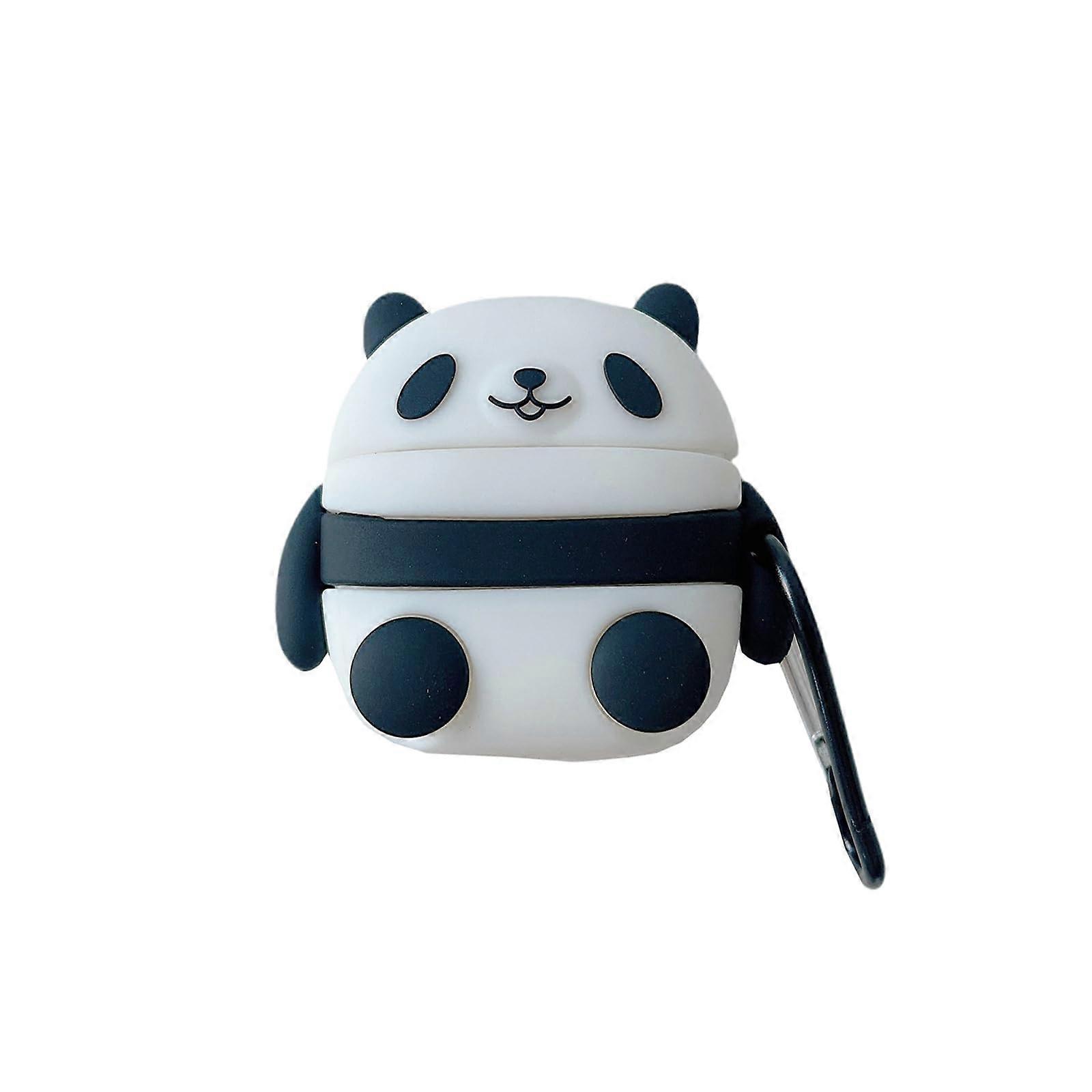 Case Compatible With 2024 Earbuds 4 Panda Design Soft Silicone Shockproof Protector With Hook