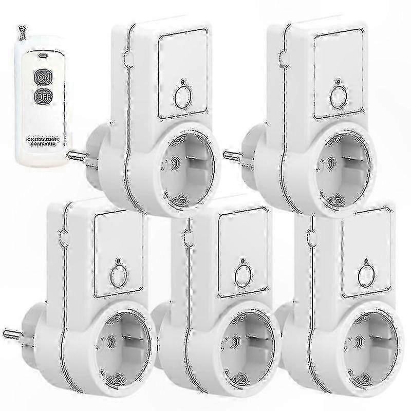 Wireless Smart Plug EU Standard, Remote Control Power Outlet for Home Automation, 1-5 Pack