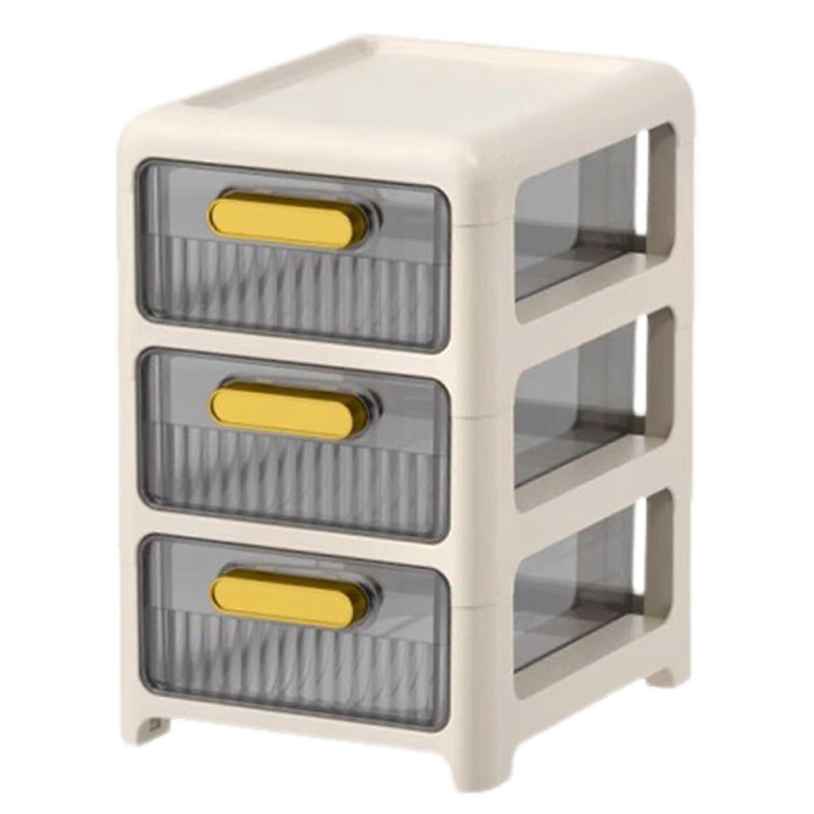 Infidev Desktop Storage Box with Drawers - Transparent Front Organizer for Office, Makeup, Home. Space-Saving Plastic Design