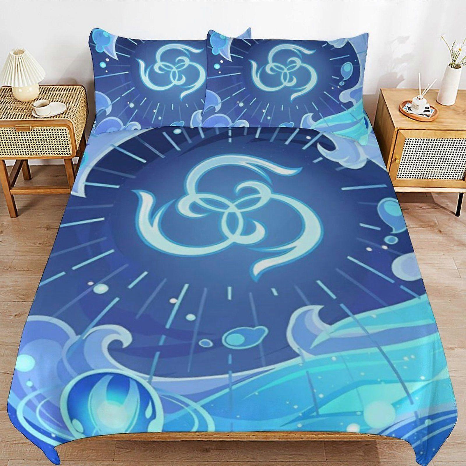 A368 GENSHIN IMPACT Bedding Solution Soft Texture Smooth Finish Cozy Zipper Duvet Cover Sets for Family Sleep N368