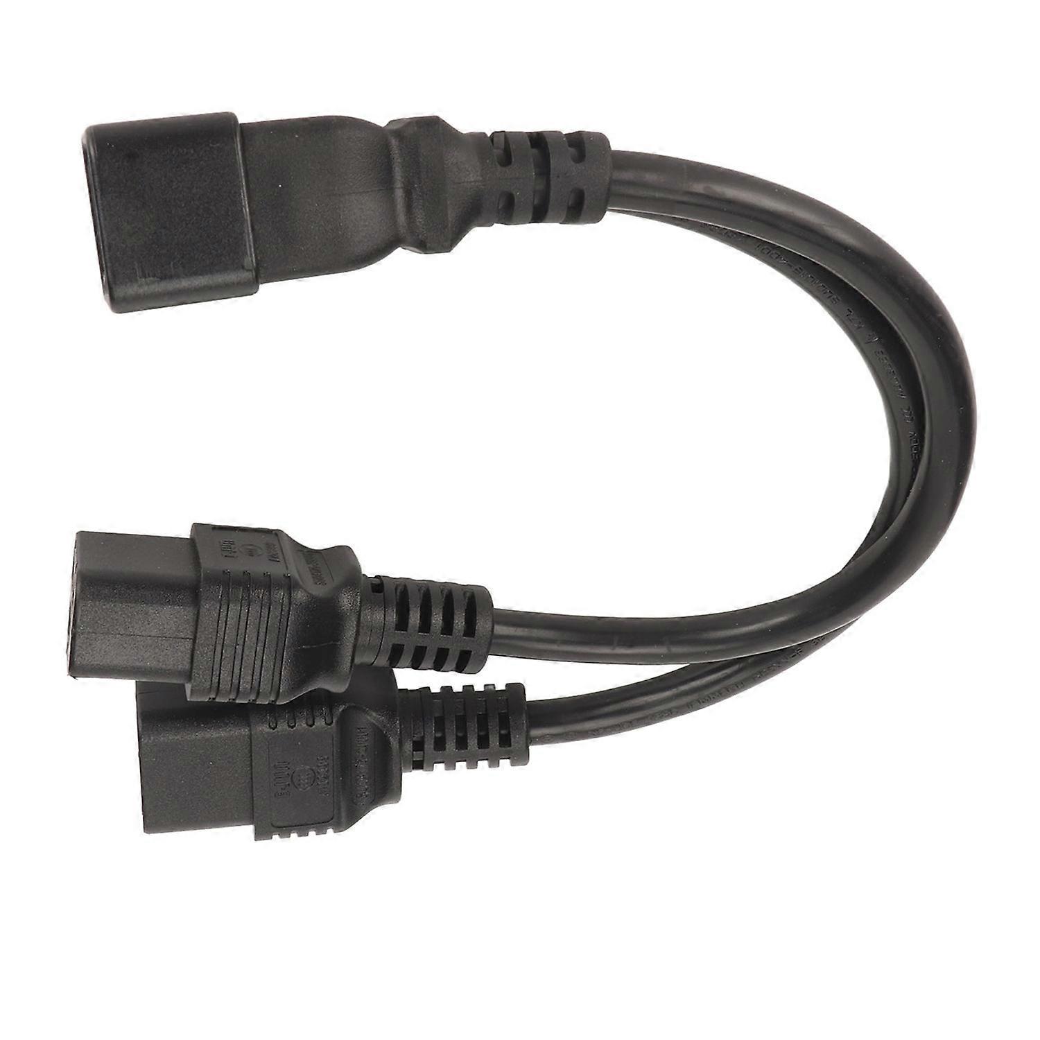 Dual IEC320 C19 to C20 Cord Female to Male Universal Y Splitter Power Cable for Desk Lamp LCD Monito