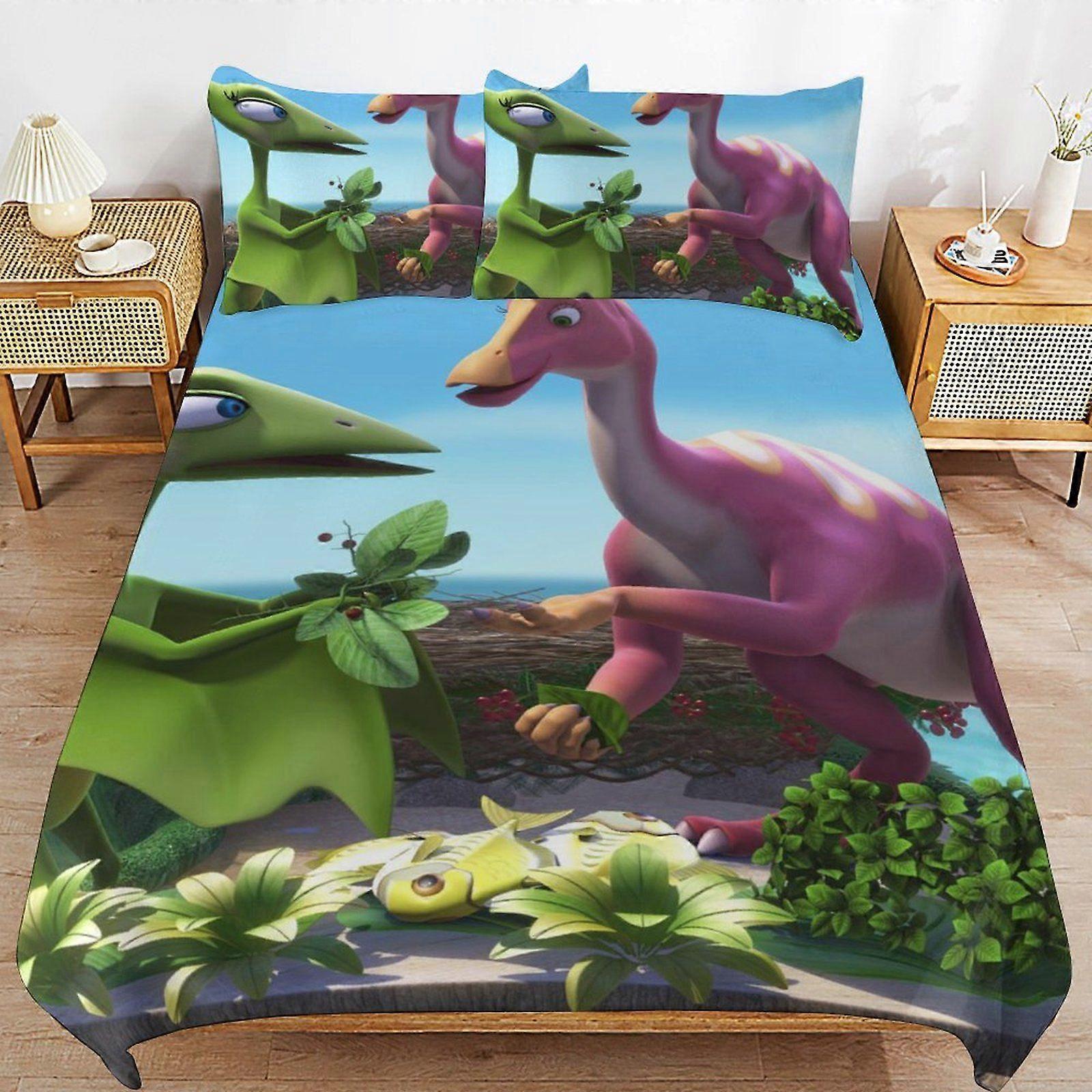 d339 Dinosaur Train Soft Zip Access Comfort Line Strong Fabric Handling Thread Weave Duvet Cover Sets Room Fit b339