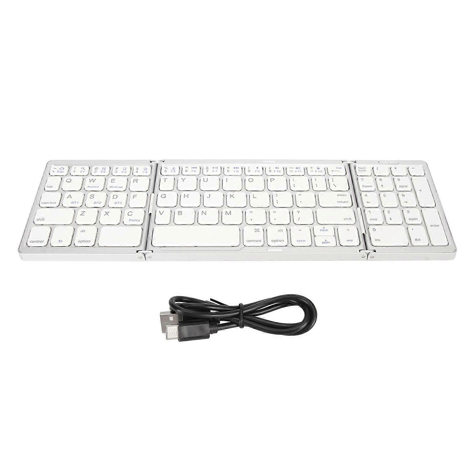 Bluetooth Keyboard Triple Fold Multiple Device Connection Wireless Keyboard for Laptop Tablet Phone 