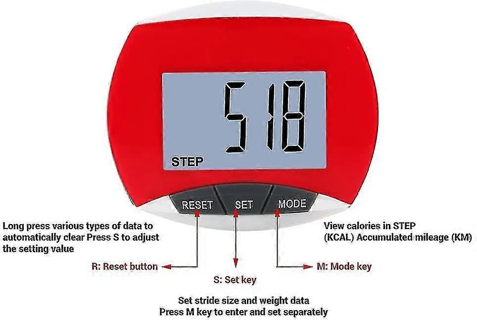 Digital stegräknare - Digital Lcd Display Walking Step Pedometer Multifunktionell