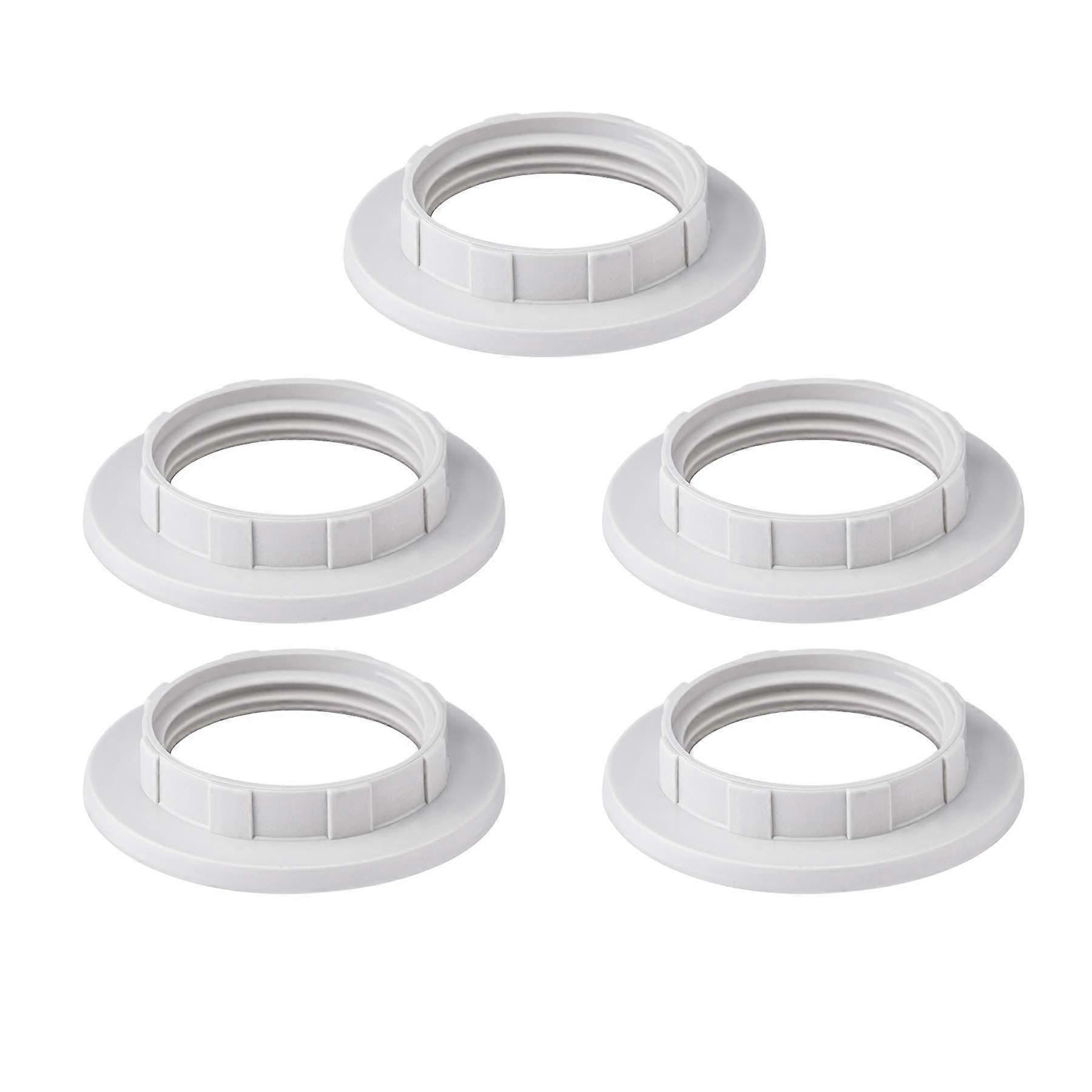 10pcs E27E26 Plastic Screw Bulbs Lamp Holder Twist Lock Socket Replacement Ring Lampshade Ring Converter White