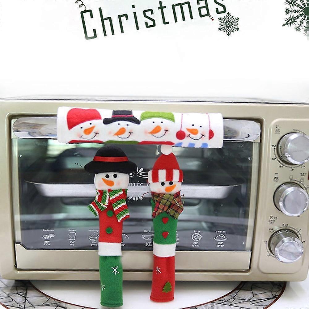 Begine Clearance Table Cloth & Refrigerator Microwave Door Handle Cover, Anti-Static Double Door Extended Anti-Collision Fabric Protective Cover