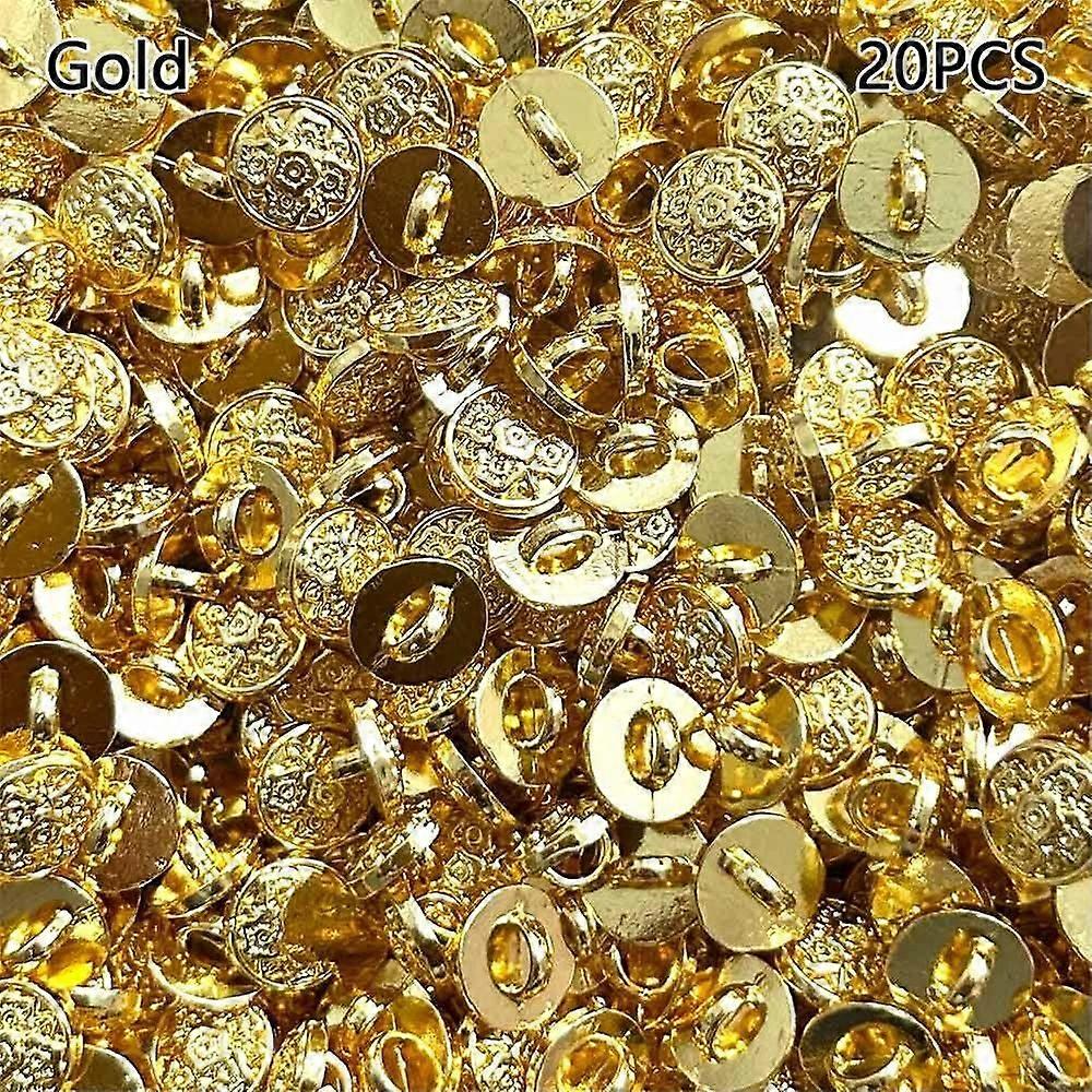 20 st Mini Retro Antika Knappar Metall Dockrockspänne Blomspännen DIY Dockkläder Tillbehör