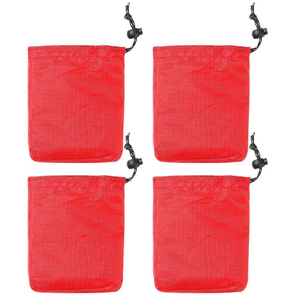 4Pcs Outdoor Drawstring Storage Bags for Camping Multifunctional Small Item Organizer