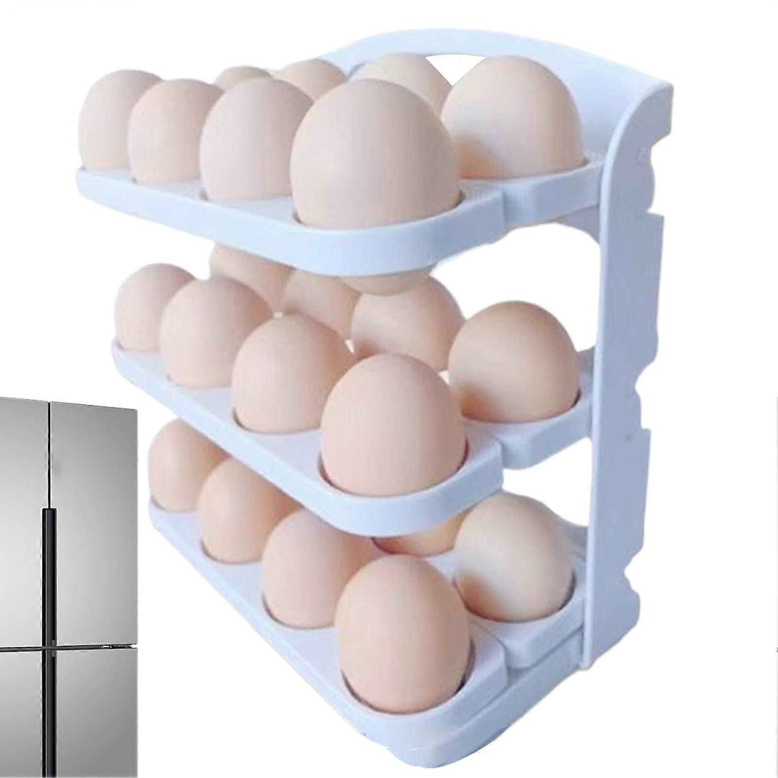 Egg Storage Container for Refrigerator with Handle, Stackable Fridge Organizer for Kitchen RV Dorm Pantry Picnic