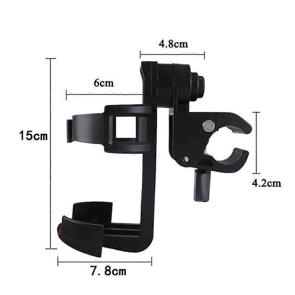 Beverage Quick Release Cup Holder for Baby Carriage Black Clamp Type