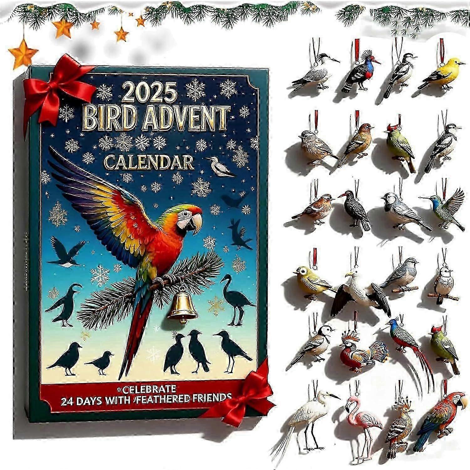 2025 Bird Advent Calendar Advent Calendar 2025 Ornaments, 24 Days Christmas Countdown
