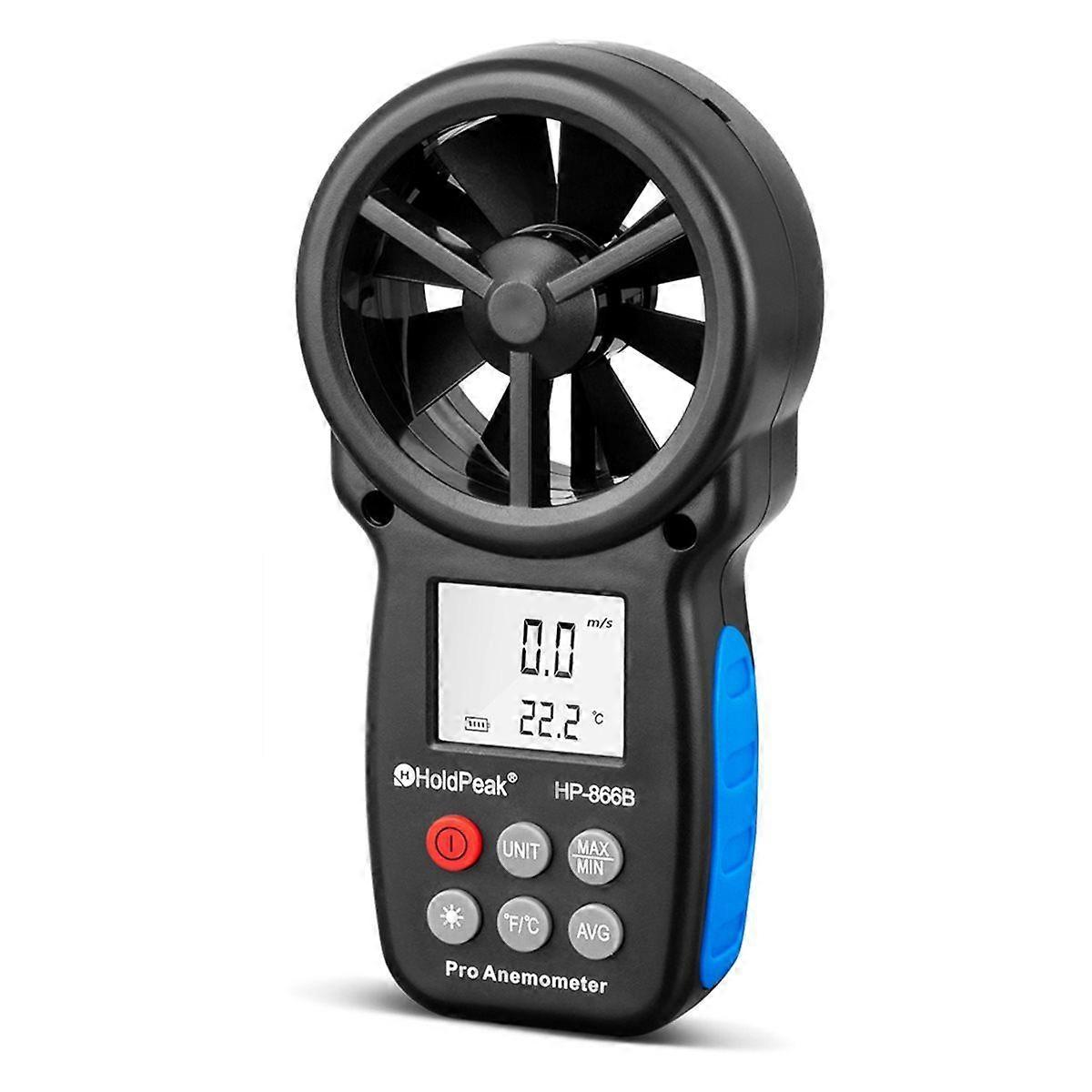-866B Anemometer Wind Speed and Temperature,Wind Chill Indicstion Hand-Held Current/Average/Max/Mi