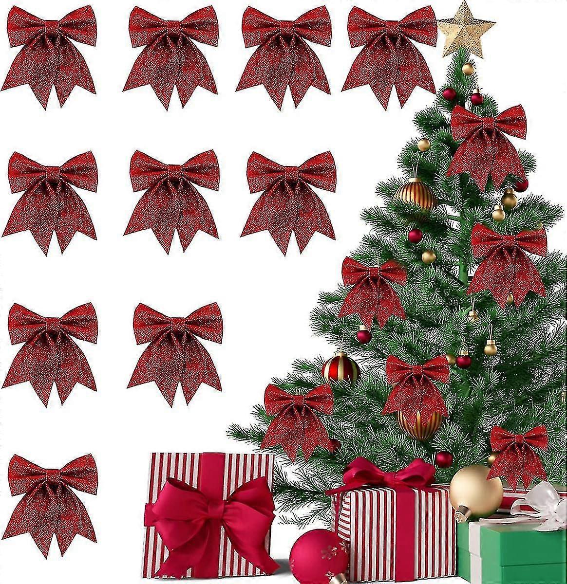 Tree Hanging Decorations Red Bows for Seasonal Styling