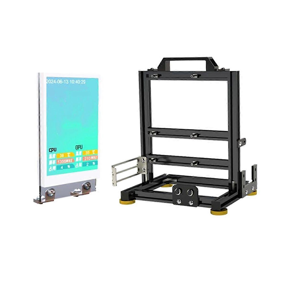 Gamers Cabinet MOD ITX PC Case+ Screen Open Frame Aluminum ATX Tower Desktop Gaming Computer Chassis