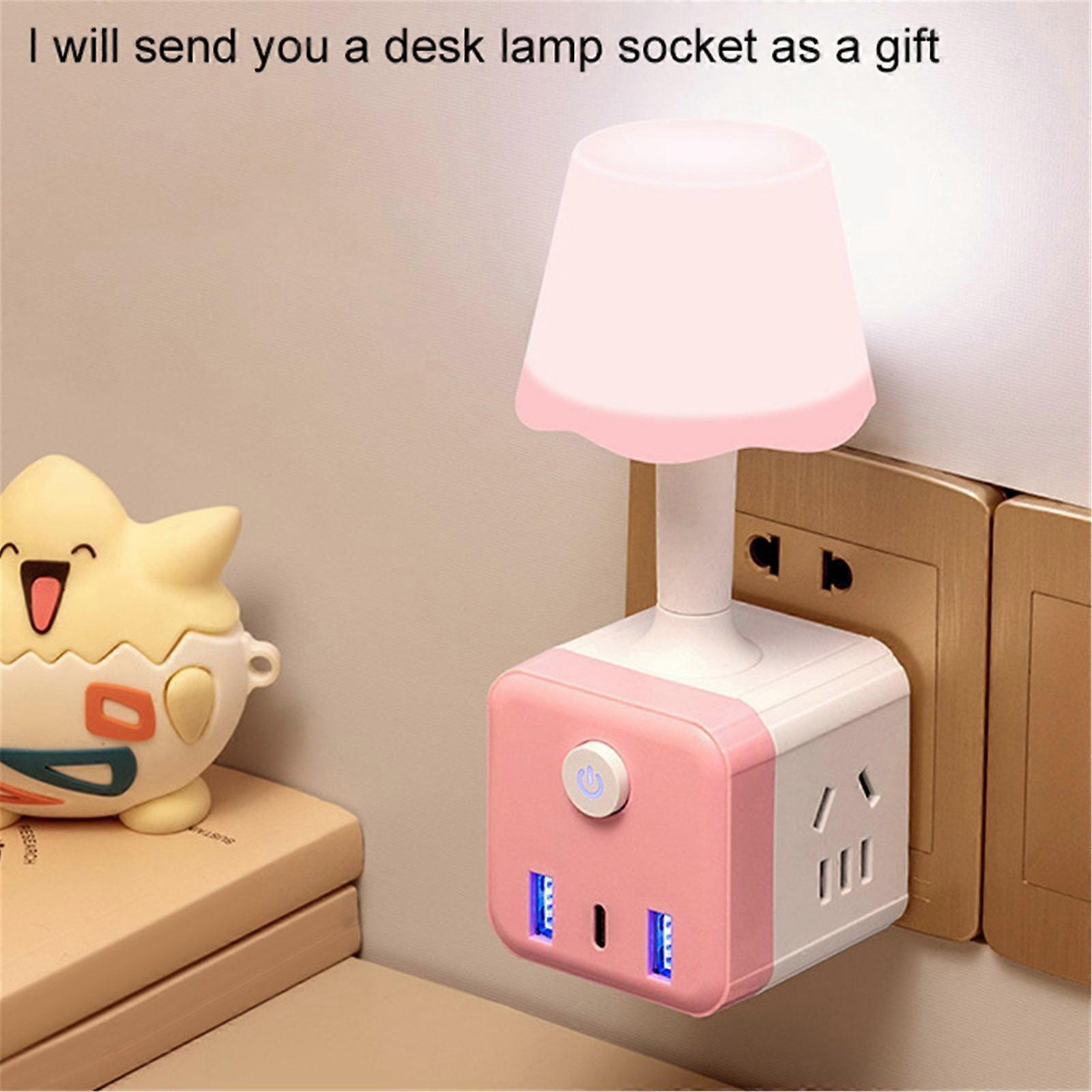 Bedroom Bedside Lamp Integrated Home Socket Small Night Light Multi Function Converter Socket USB