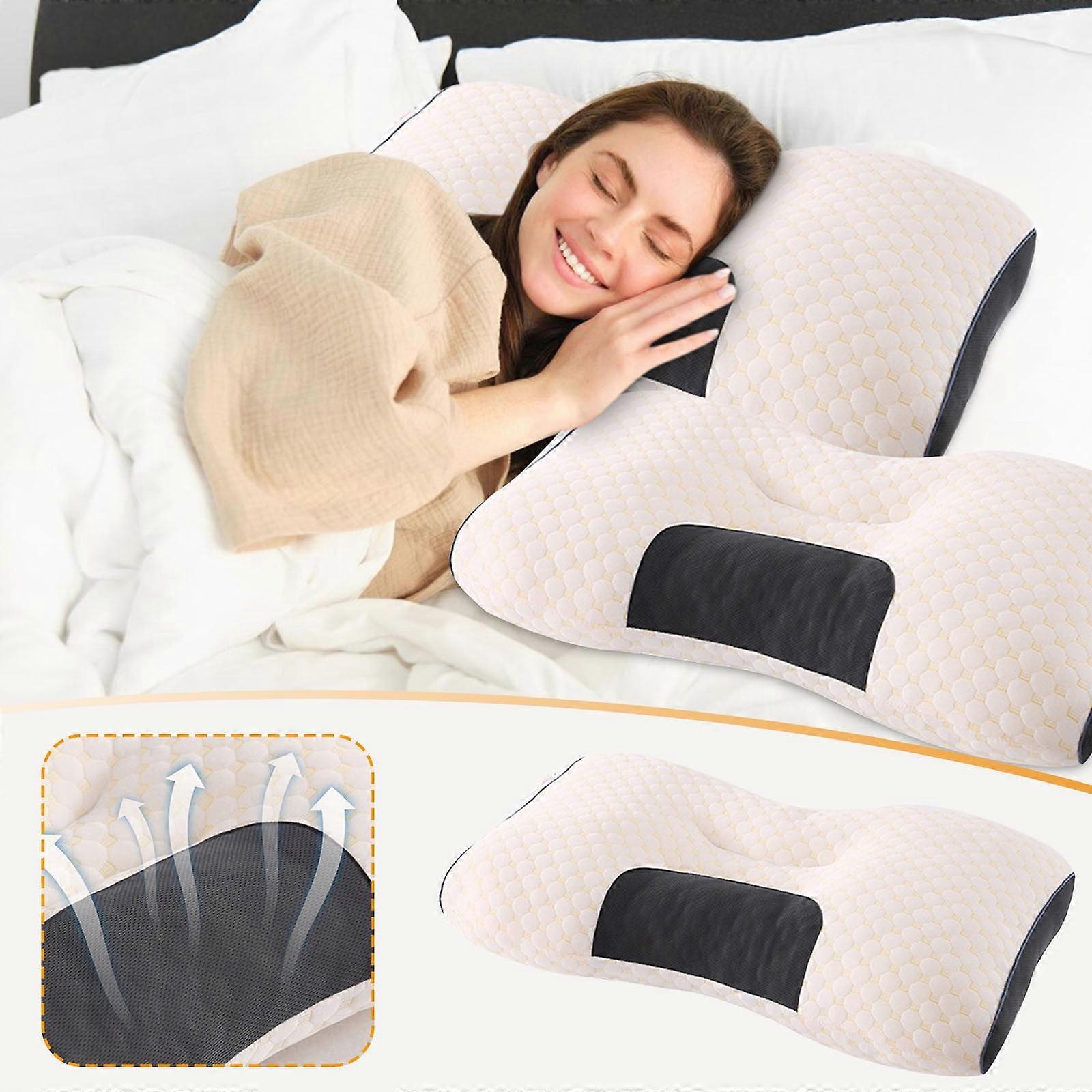 Soft Non-Collapsing Core Pillow, Compatible with Cervical Support for Adults & Students, Promotes Better Sleep