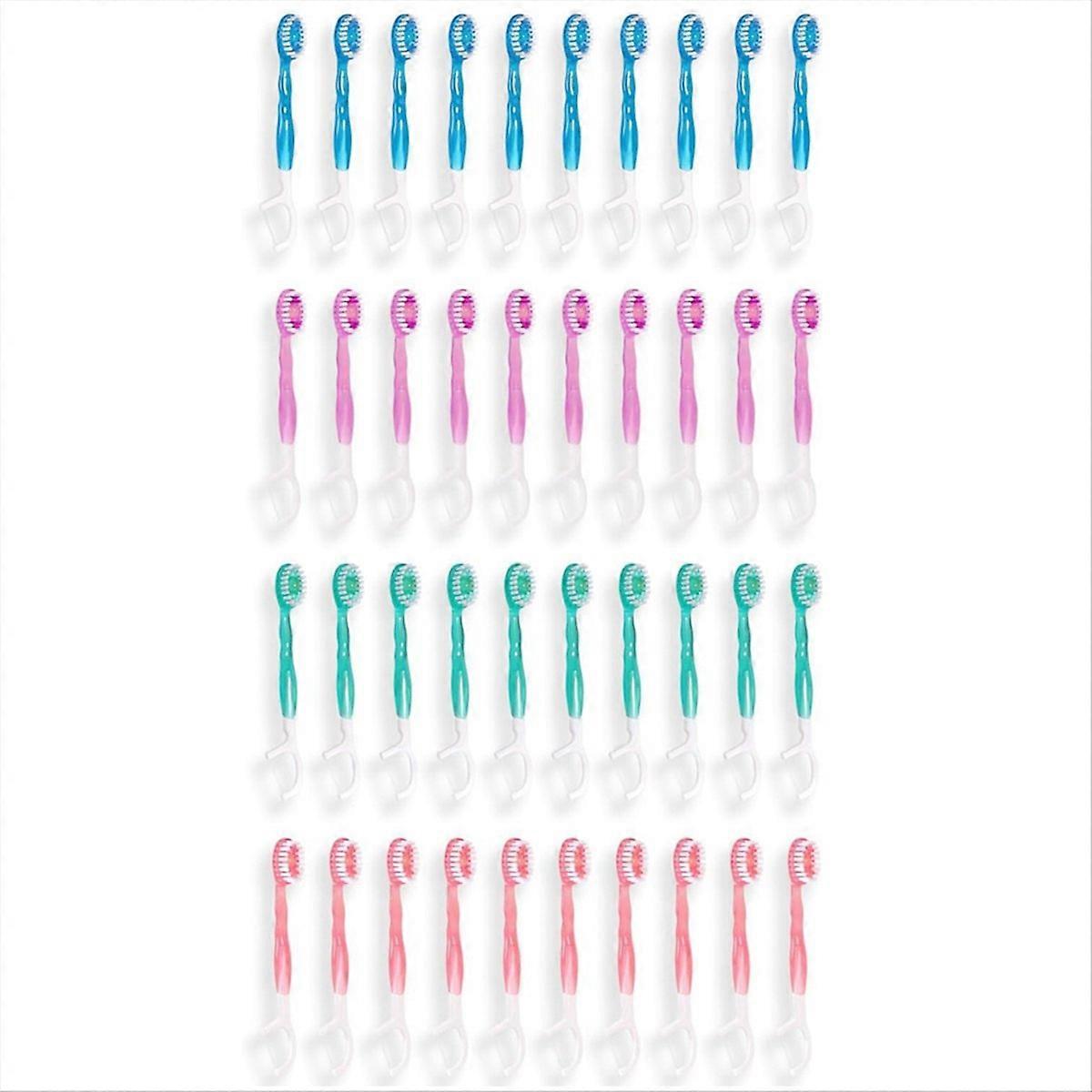 40 Pack Disposable Mini Travel Toothbrushes - 5 in 1 Function