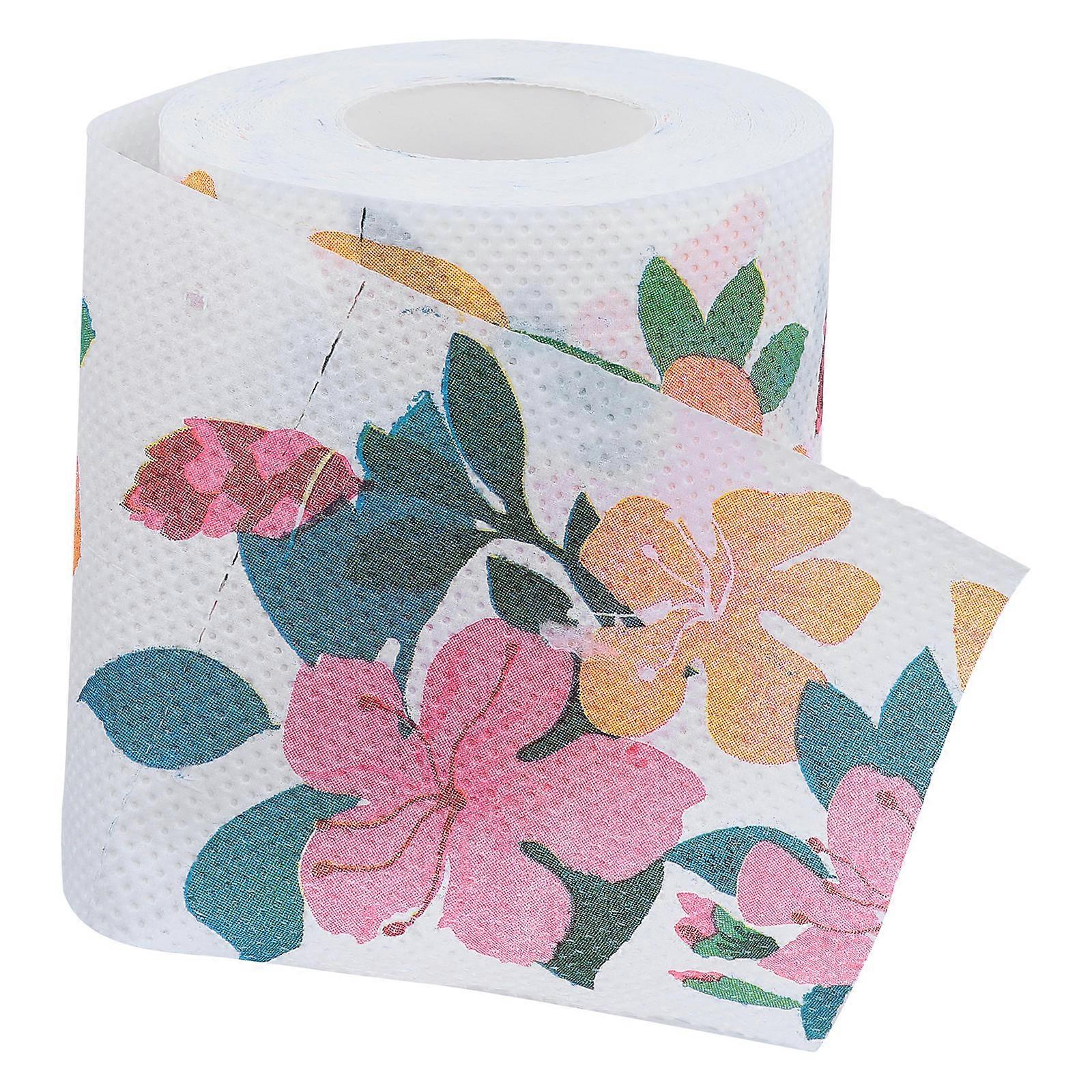 Colorful Printed Roll Paper Toilet Paper For Home Use In Multi Color Soft Material 1 Roll