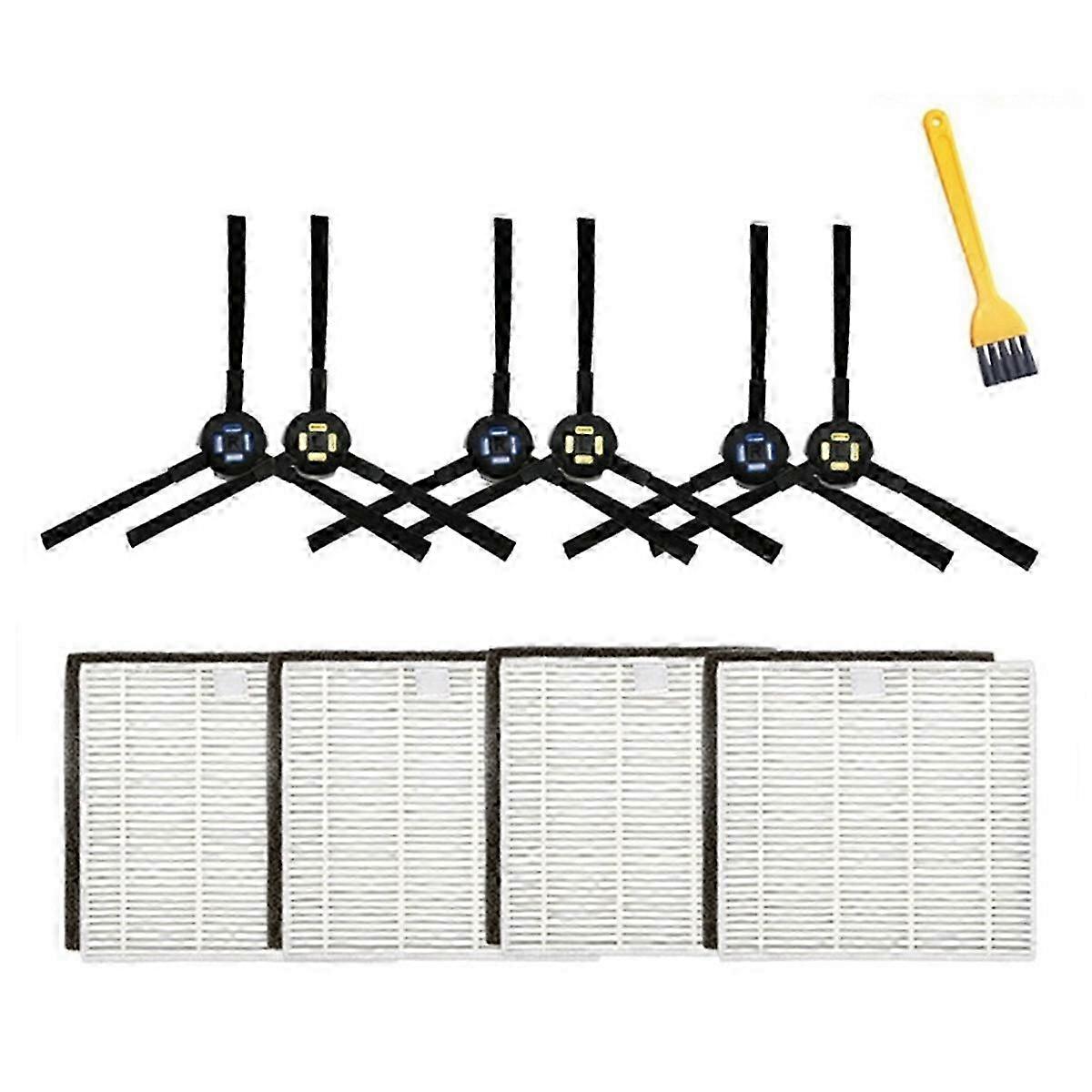Replacement Side Brush and Filter Kits for Robotic Vacuums Compatible with ILife V8 V8S Plus X750 X800 X785 V80 Max Models