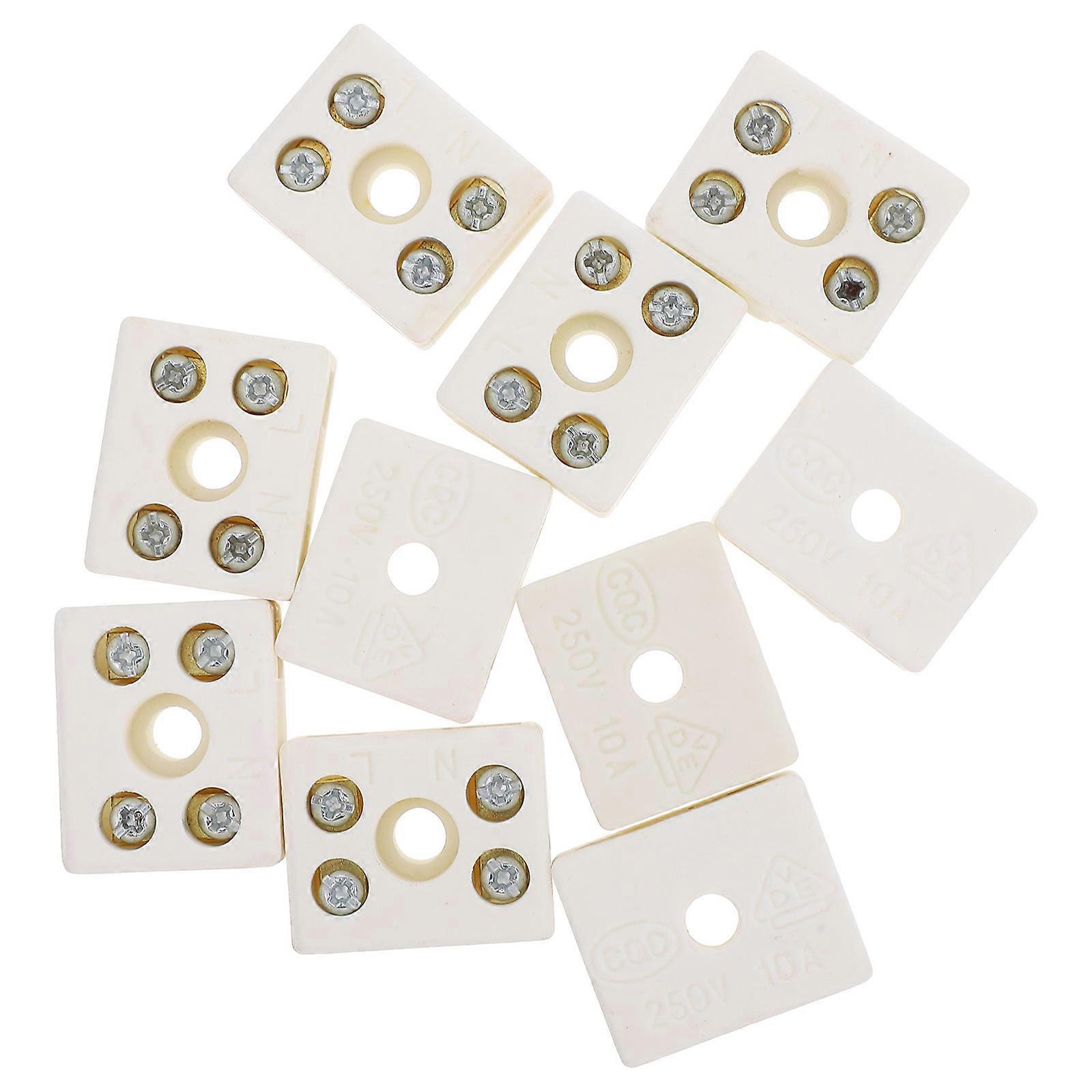 10Pcs Ceramic Terminal Connectors for Electric Wire Cable High Temp Usage