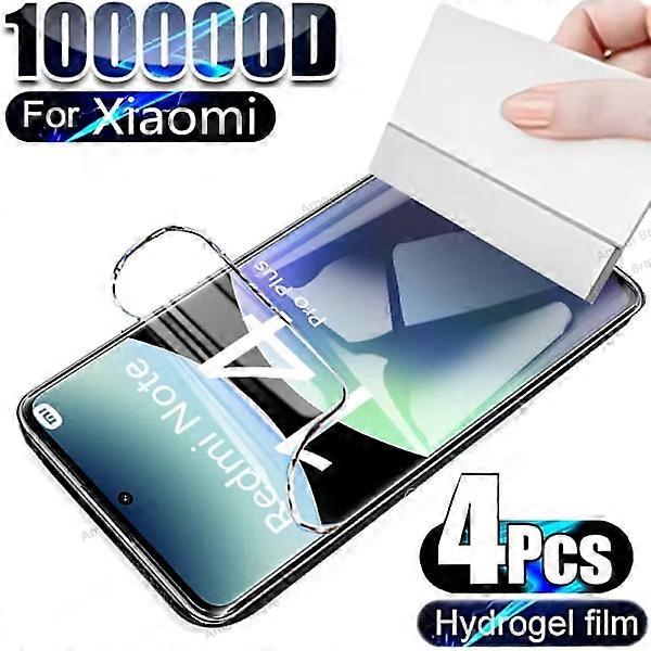 4pcs Hydrogel Screen Protector for compatible with Xiaomi Redmi Note 14 Pro Plus 13 12 11 14C 13C A3 A1 A2 14 5G 4G 14s 13 pro 5G